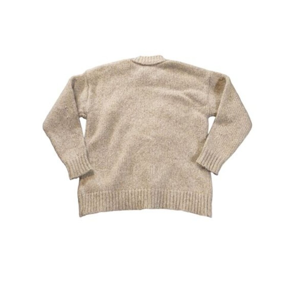 J Crew Womens Beige XXS Wool Blend Button Shoulder Sweater Mock Neck Classic - Picture 7 of 11